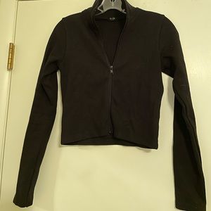 brandy melville black zip up top